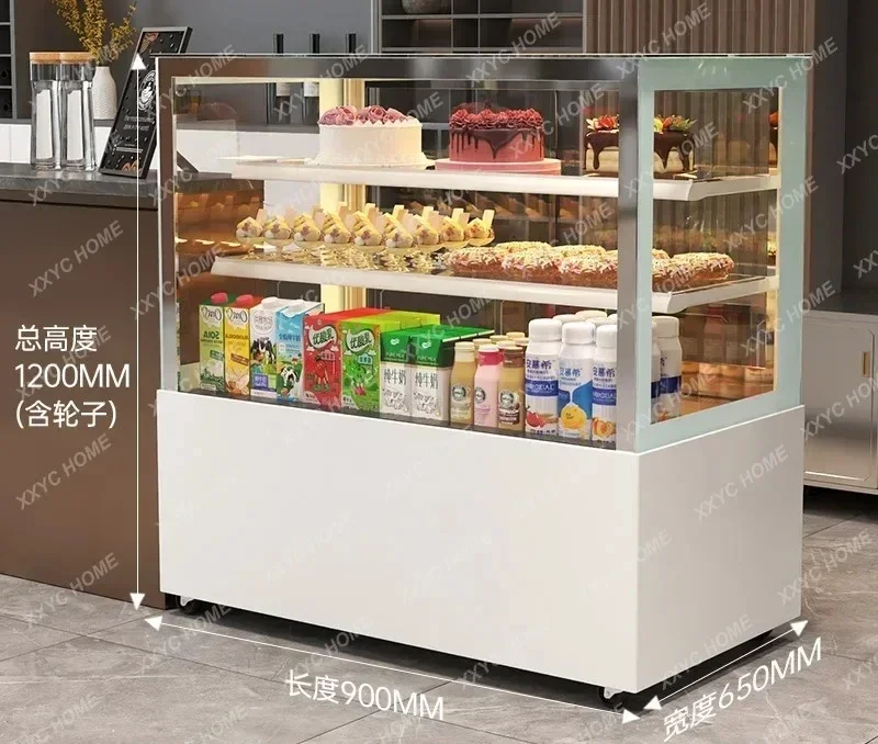 Y  Refrigerated Display Cabinet Commercial Food West Point Dessert Milk Tea Air-cooled Frost-free Fresh-keeping Cabinet Right