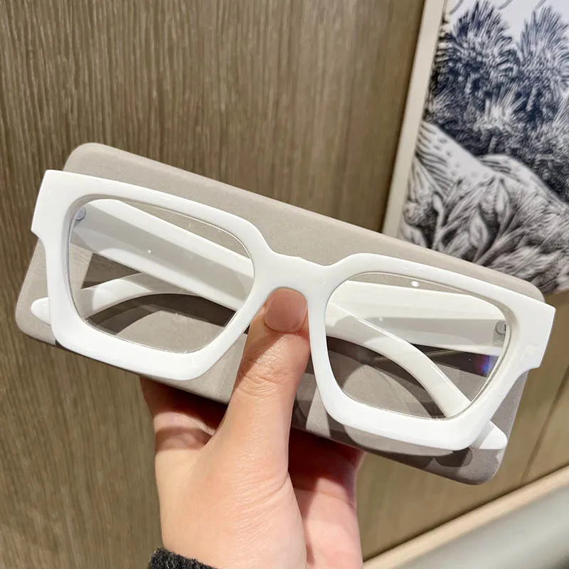 Fashion Colorful Transparent Thick Glasses Trendy Square Big Women Glasses Frames Female Grade Women\'s Eyeglasses With Frame