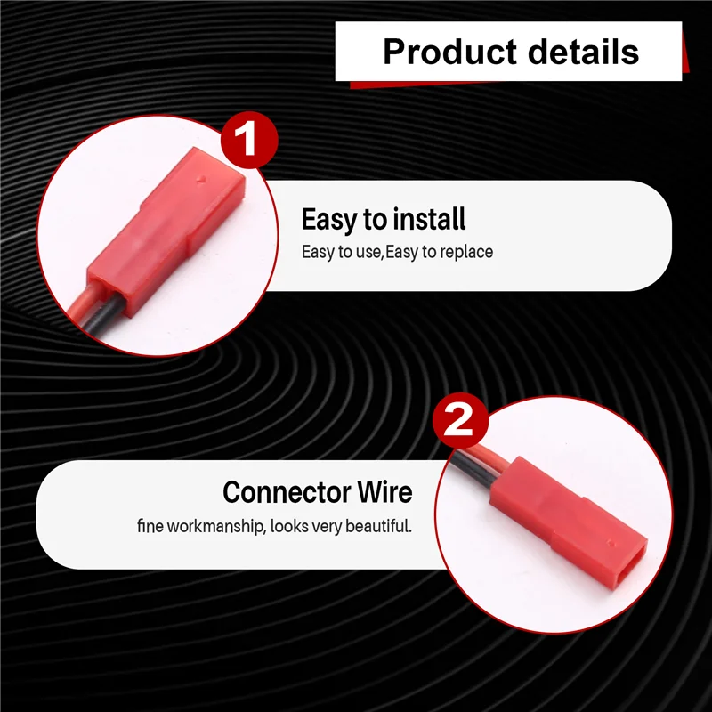 

3CGRO-10PCS JST 2-Pin Plug Connector Cable Set For RC Toys, Female To Female LED Lamp Wiring