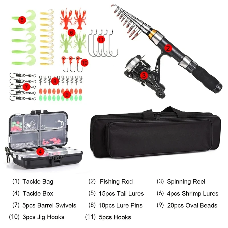 BRAVMAK 2.1/ 2.3 mTelescopic الصيد رود بكرة كومبو مجموعة كاملة ألياف الكربون قضيب القطب الغزل بكرة حقيبة الصيد حالة Pesca مجموعة تروس