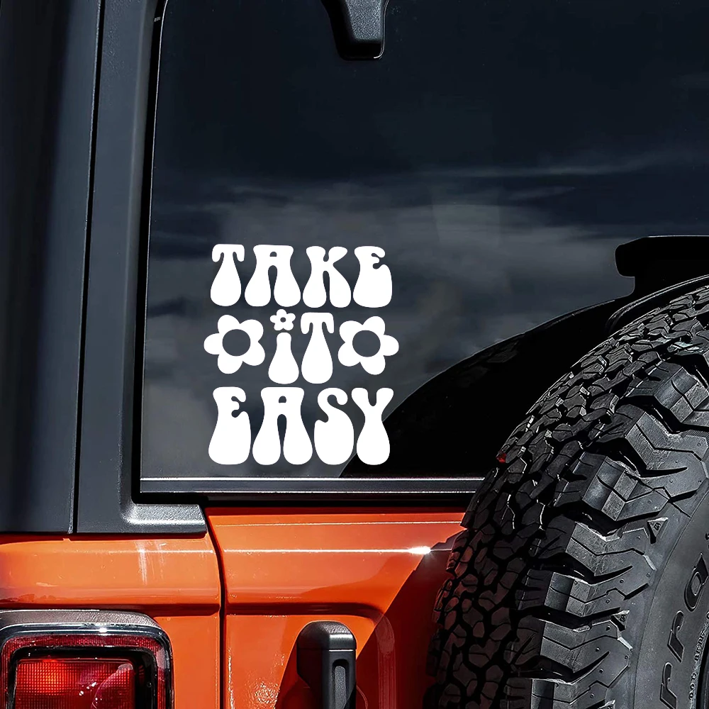 

Take It Easy Car Window Decal Sticker Positive Energy Spread Kindness Auto Vehicle Decal Bumper Windshield Decor