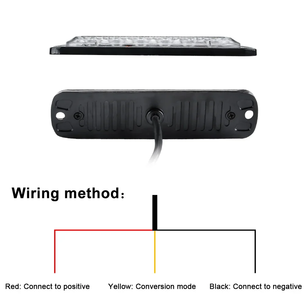 TCYATO  Car 6-light warning light, 12-24V side work light, constantly on, high brightness turn signal light