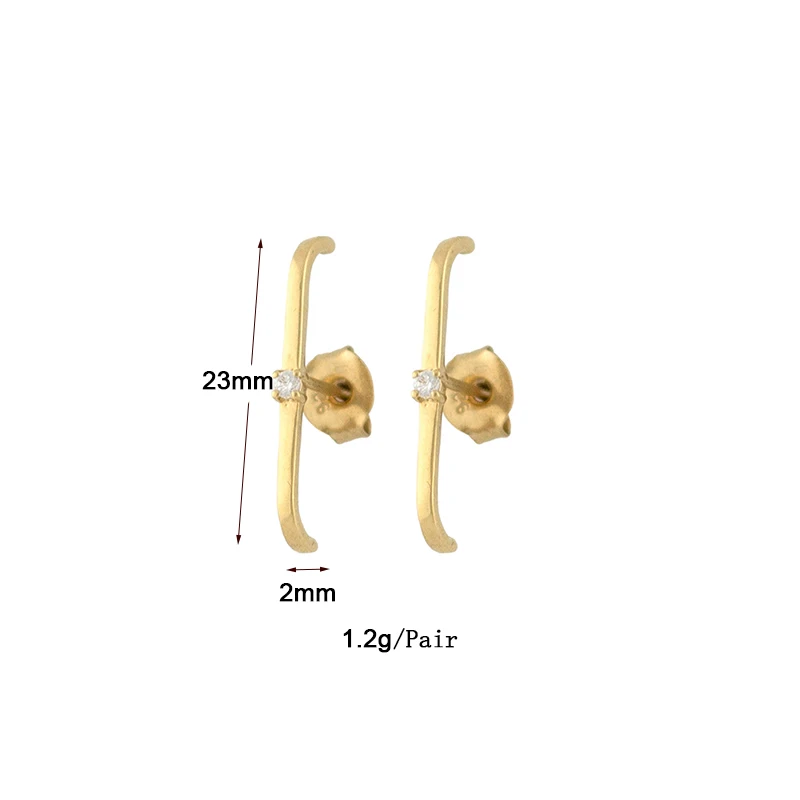 TIANDE-pendientes colgantes de doble cadena para mujer, Piercing de circón, aretes de aro, accesorios de joyería de moda, Color dorado, 2022