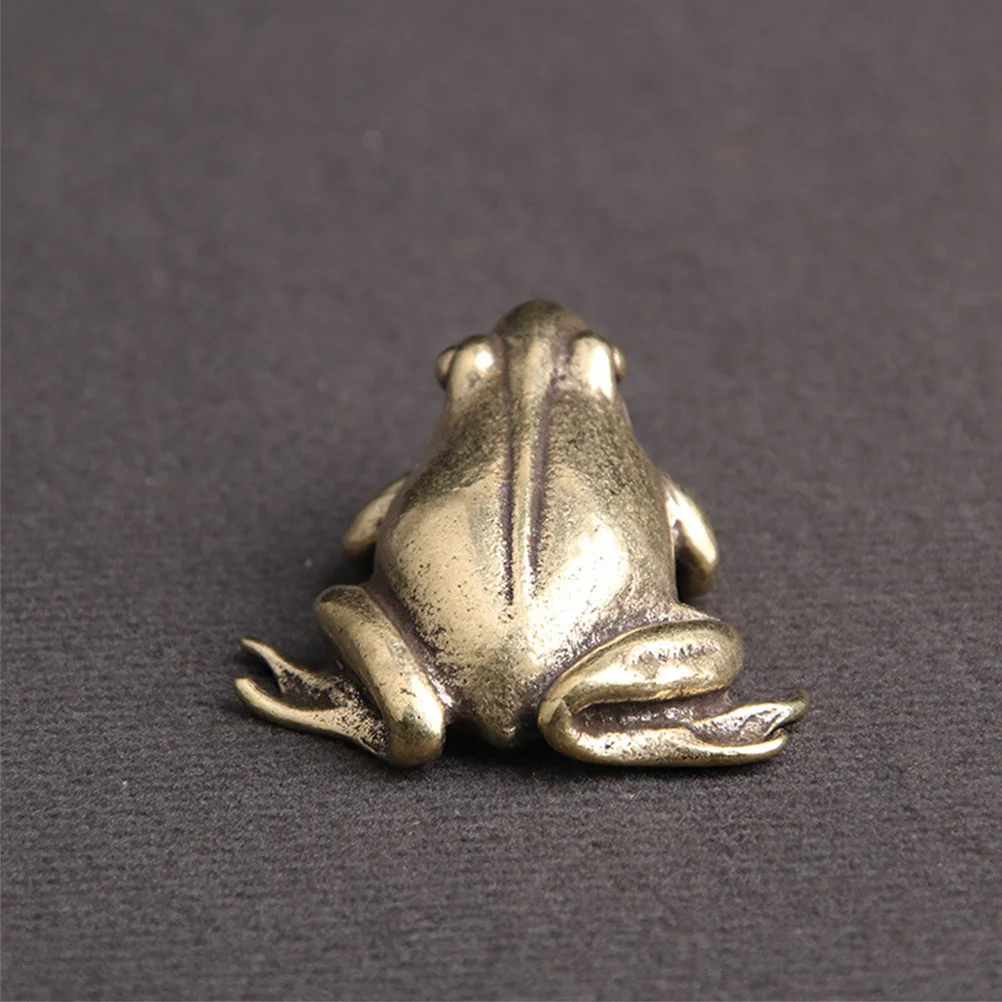 

1pcs Frog Ornament Material Frog Ornament Small Desktop Decor Retro Animal Statue For Home Office Shelf Display Craft