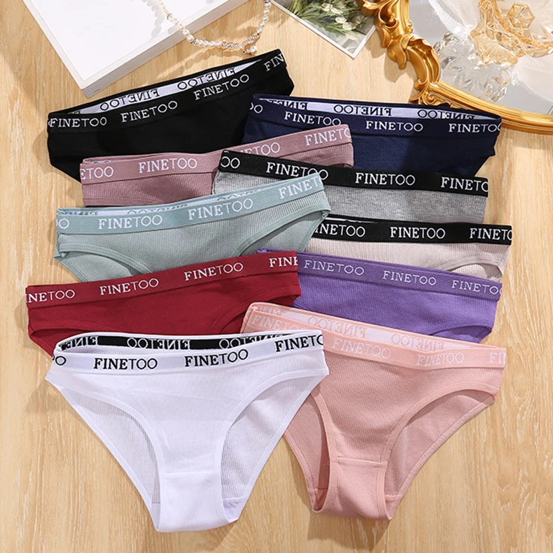 3Pcs/Set Women Sexy Cotton Low Waist Briefs Solid Color Panties High Elasticity Underwear Female Breathable Intimates Lingerie