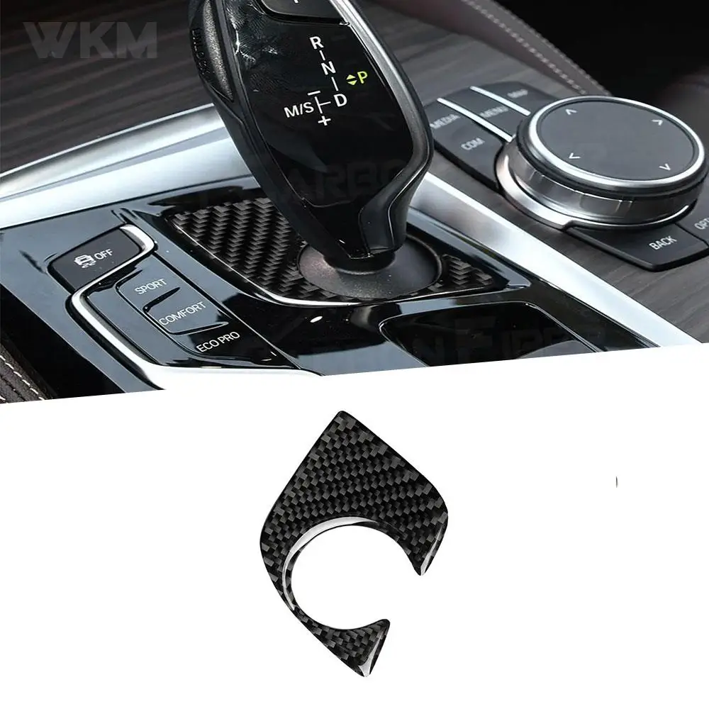 

Carbon Fiber Car Gear Shift Panel Base Trim Frame Cover Sticker For BMW 5 Series G30 Car Accessories LHD