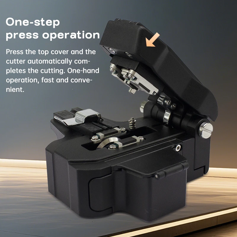 Metase Fiber Optic Cutter High Precision Cold Splicing Hot Melting Ftth Fiber Cutter Metal Blade Holder Three-In-One Fiber Clamp Automatic Blade Retraction One-Step Cutting Knife
