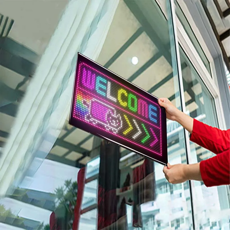 Bluetooth Car LED Display 120x20cm Flexible Scrolling Screen Wireless App Control RGB Matrix for Rear Window Truck Advertising