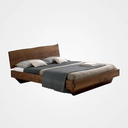 Italian minimalist black walnut solid wood bed