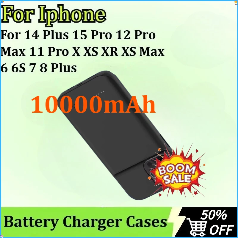 

For Iphone 6 6S 7 8 Plus 14 Plus 15 Pro 12 Pro Max X XS XR XS Max 11 Pro Battery Case Power Battery Charger Case 10000mAh