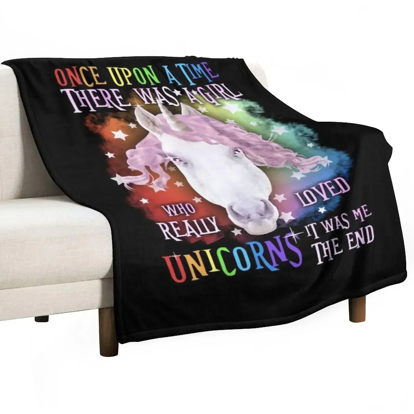 

New Cute Unicorn Gifts Just A Girl Who Loves Unicorns Throw Blanket Decorative Sofas Polar Sofas Blankets