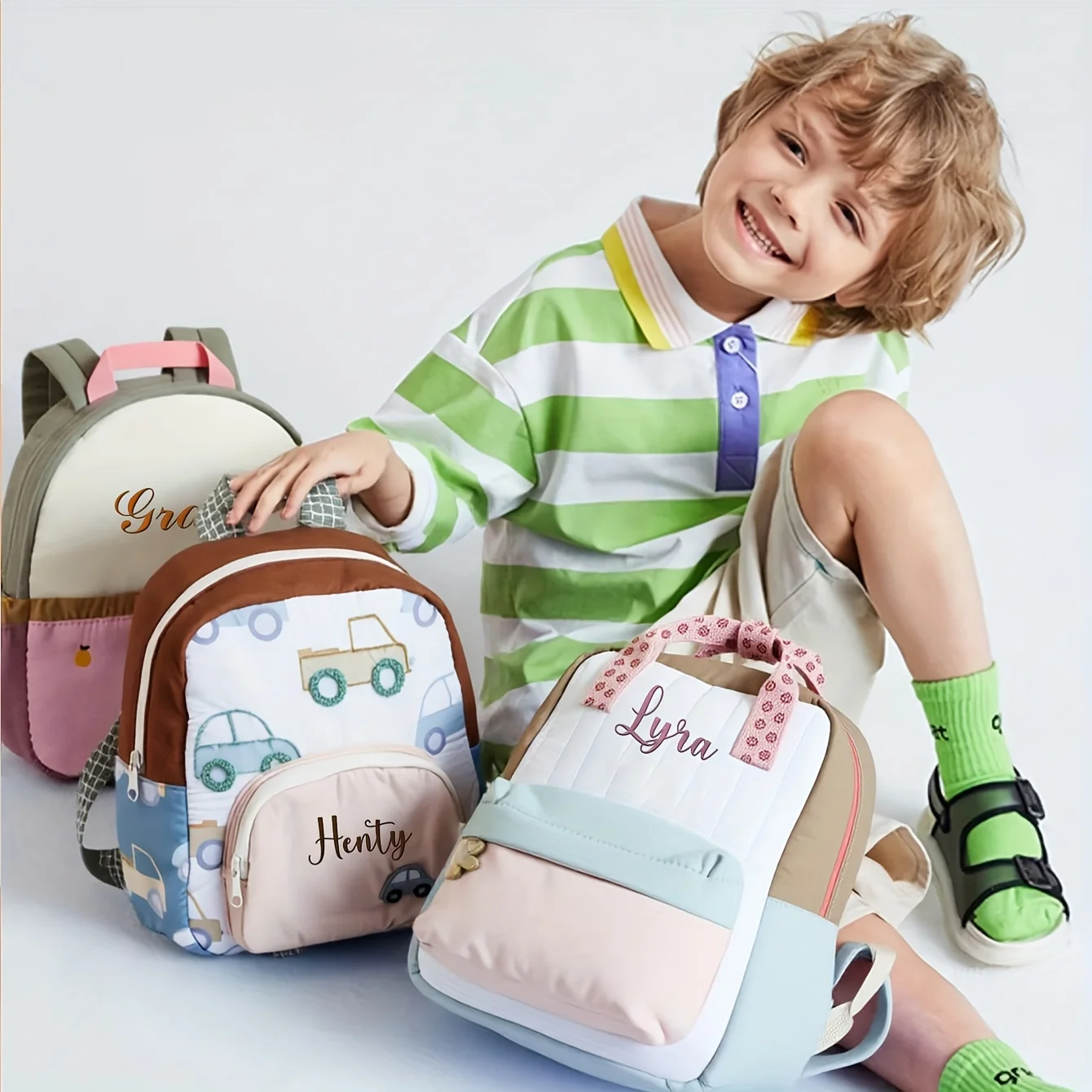 

Kids' Autumn Winter Outdoor Backpack - Custom Name, Cute Embroidery | Lightweight (3-6Y) | Ideal Birthday/Holiday Gift