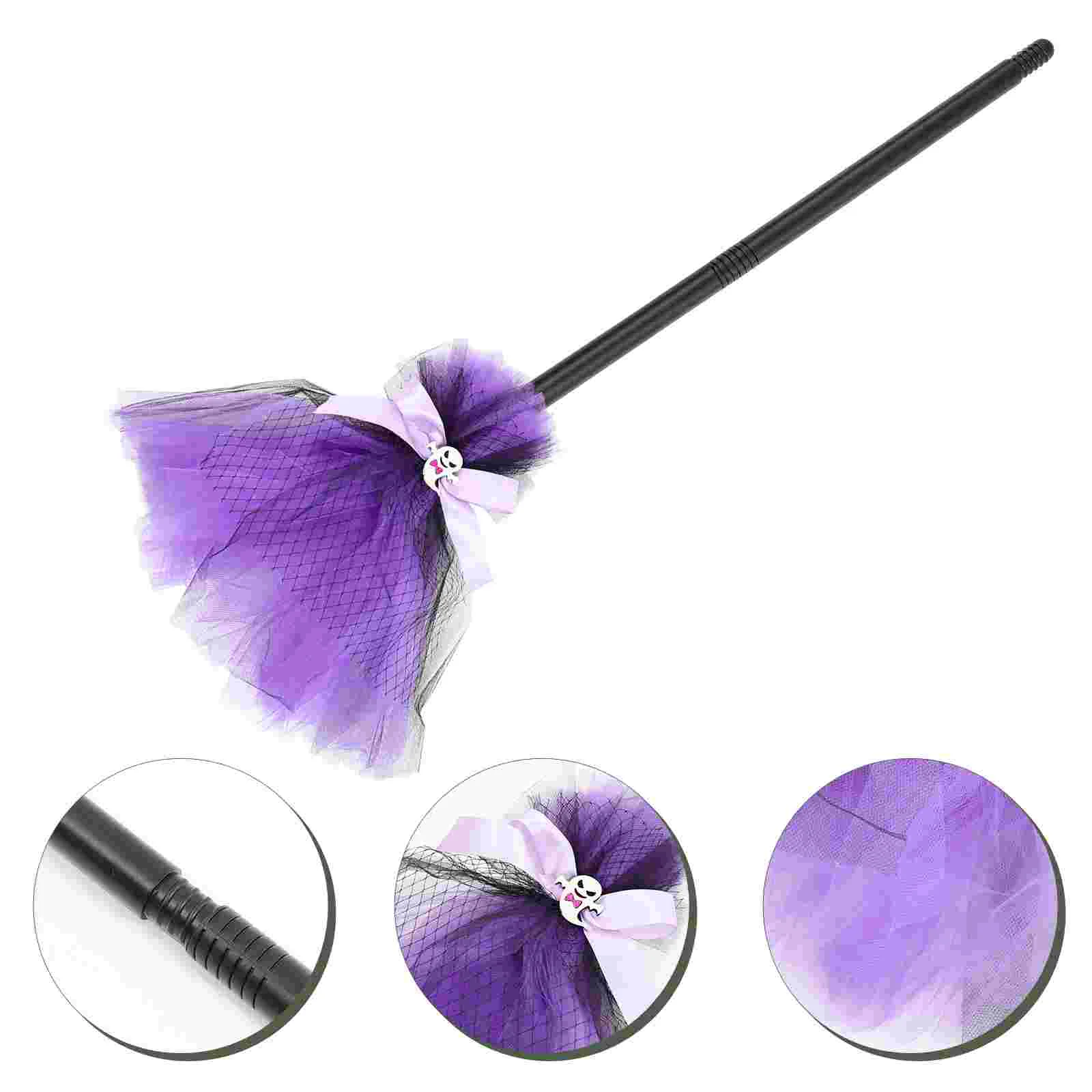 Witch Broom Cosplay Girl Outfits Home Decor Costume Broomstick Halloween Plastic Party Prop Child