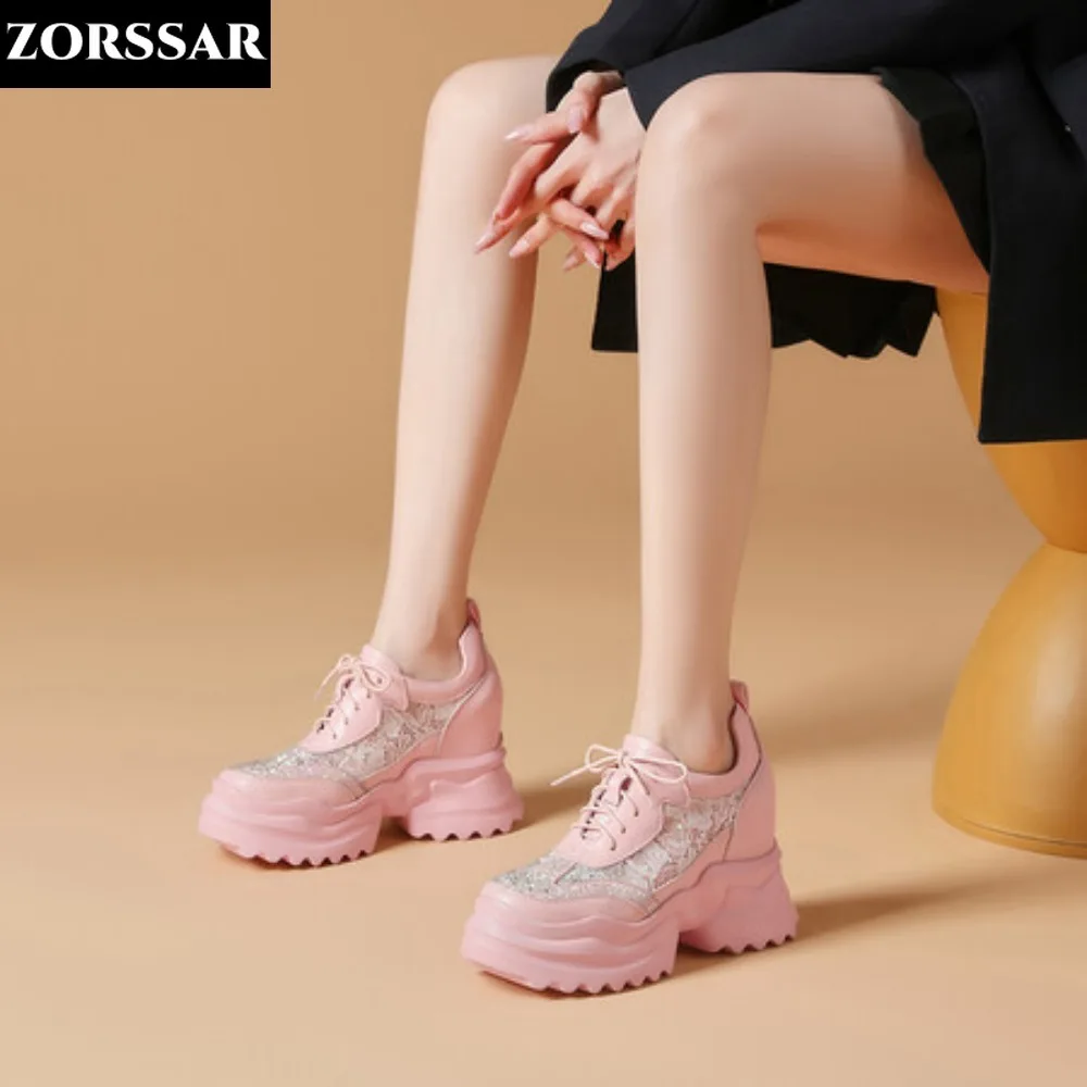 

Internal Increase Chunky Shoes Women Comfortable Platform Shoes Female Casual Vulcanized Shoes Fashion High Heel Woman Sneakers