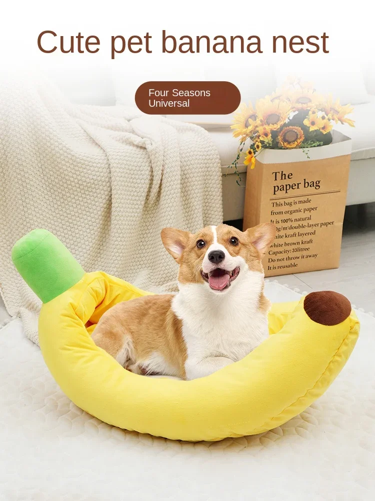 Banana Boat Dog House All Seasons Universal Cat House Summer Removable an d Washable Teddy corgi Bears Small and MediumDog Pet