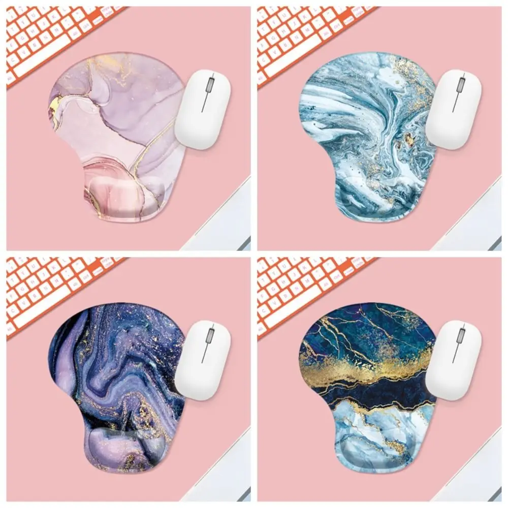 Marbled Texture Wrist Rest Mouse Pad Ergonomic Non Slip Gaming Mousepad Oil Painting Comfortable Hand Support Mouse Mat