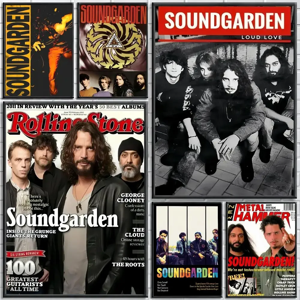 Band S-Soundgarden Painting Calligraphy Stylish Canvas Poster Wall Art for Living Room Bedroom Cafe Office Decor Gift