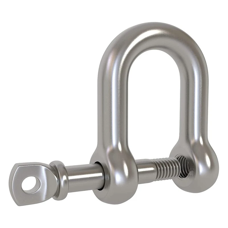 4 Pcs 5/16 Inch 8Mm Screw Pin Anchor Shackle 304 Stainless Steel D Ring Shackle For Wirerope Lifting, Ship Anchor