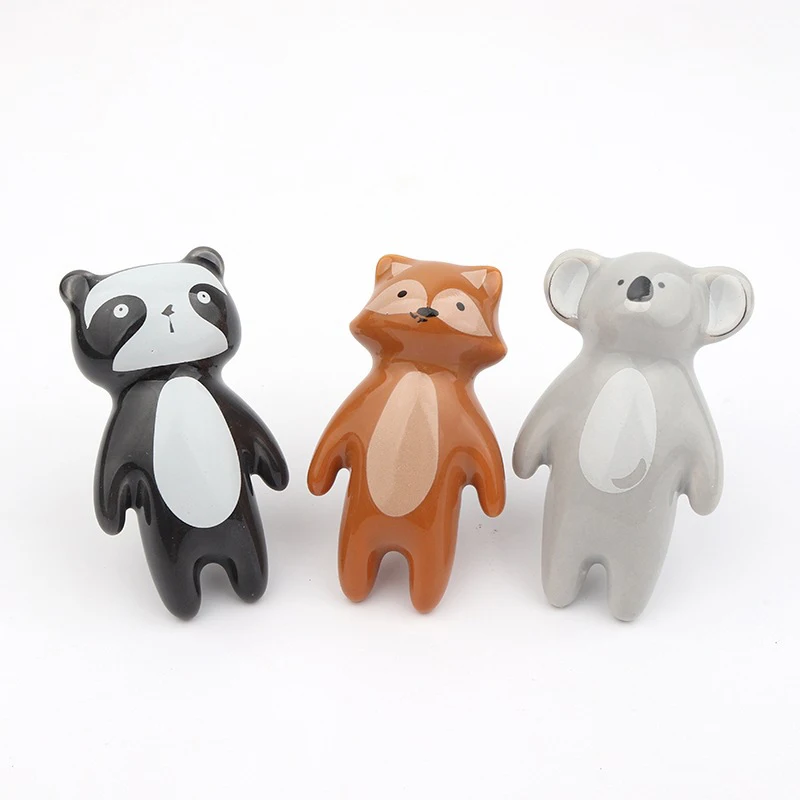 Keramik Karton Knopf Panda Fuchs Koala Esel Geformt Kinder Zimmer Hardware Museum Kabinett Knöpfe Schublade Knöpfe Schrank Griff
