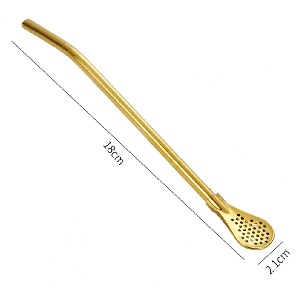 Stainless Steel Straw Drinking Straw Colorful Stainless Steel Tea Drinking Straws Spoon Filter with Brush Reusable Gourd Tea