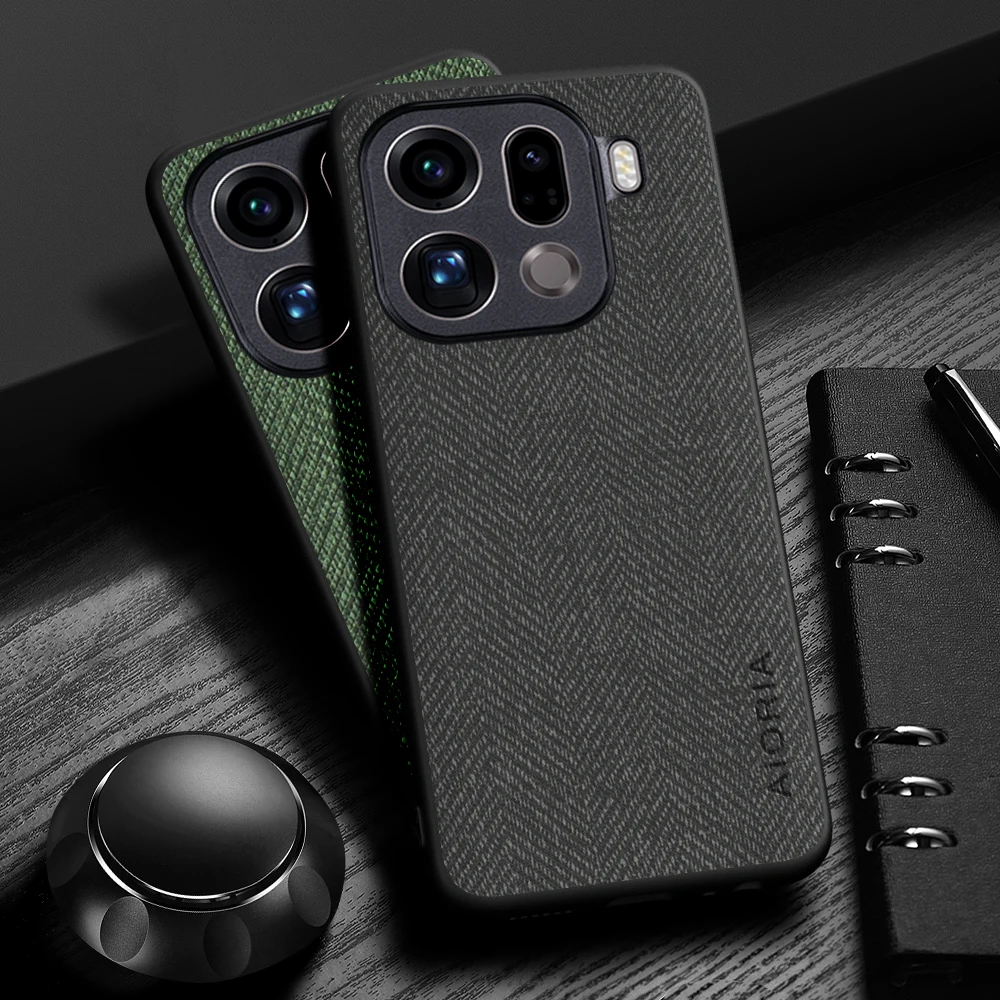 Hülle für Oppo Find X9 Pro Ultraleicht, robuste Lederhülle mit Holzmaserung für Find X8 Pro.