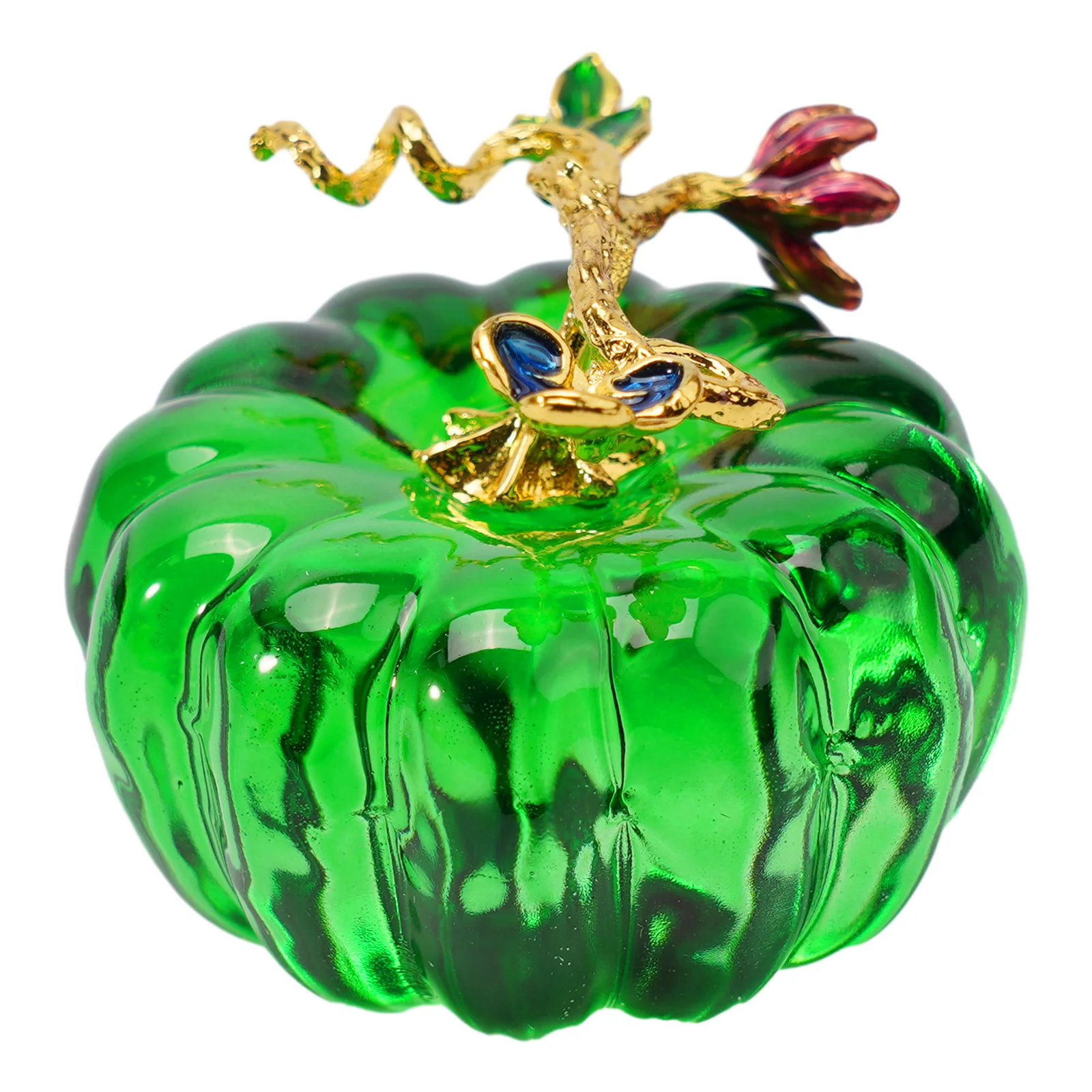 Imagem -02 - Ornamento de Abóbora de Vidro para Decoração de Casa Estatueta Criativa Amarelo Vermelho e Verde Lembrança do Quarto 65 mm Novo