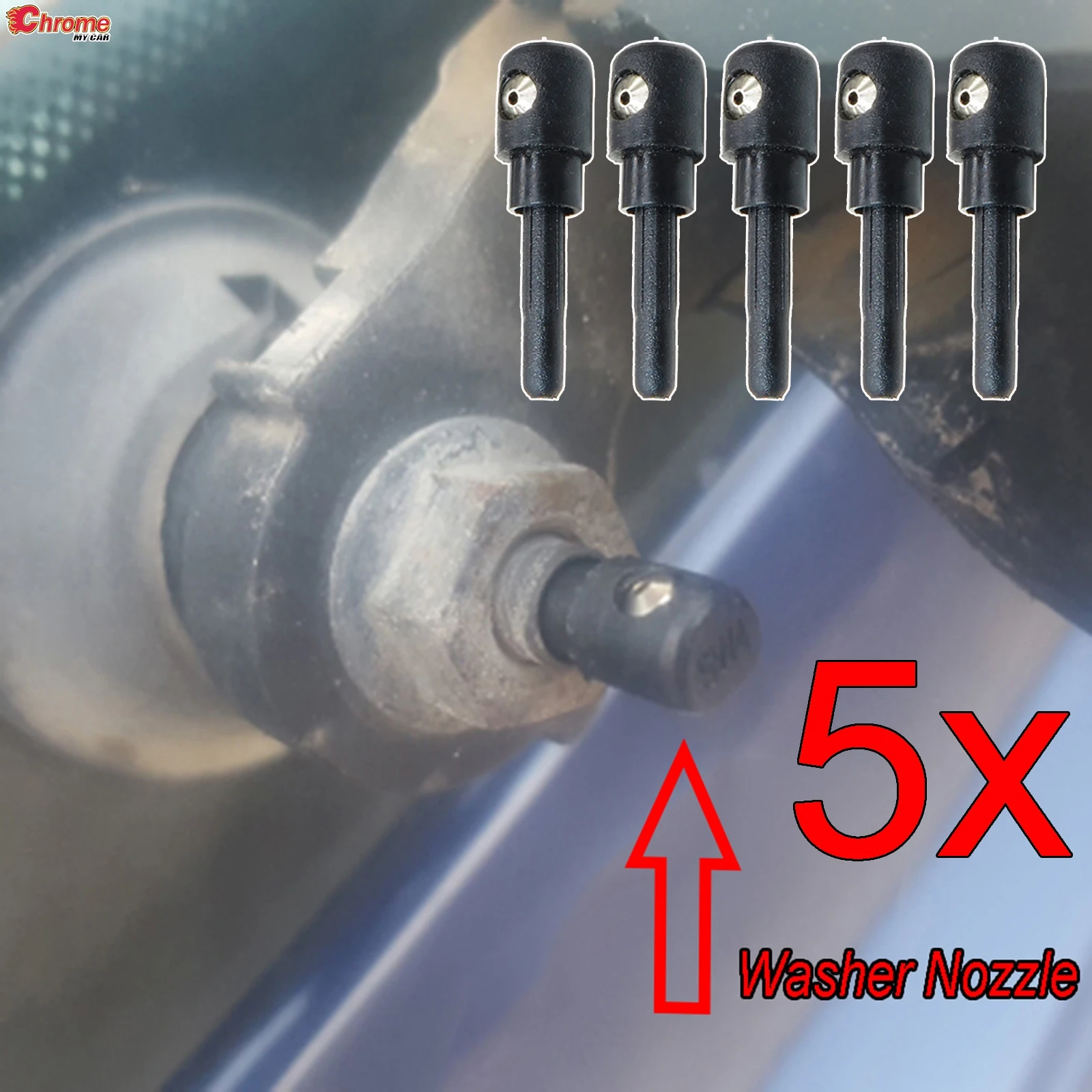 5x Rear Windscreen Wiper Washer Jet Nozzle Water Sprayer Outlet For BMW Mini R50 R53 1 Series E87 Honda Civic Mercedes W169 W245