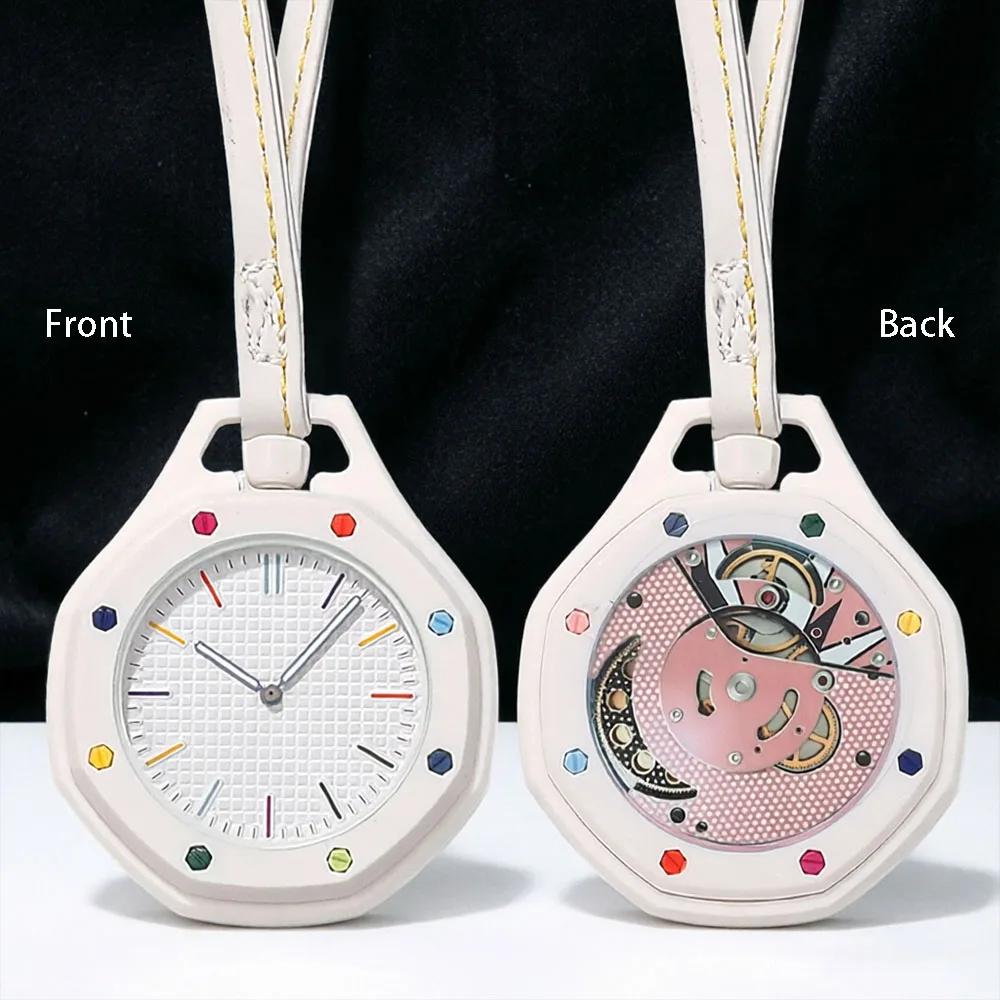 1pc New Octagonal Dopamine Watch, Can Be Hung on Bags for Both Men and Women, with Multiple Colors to Choose from