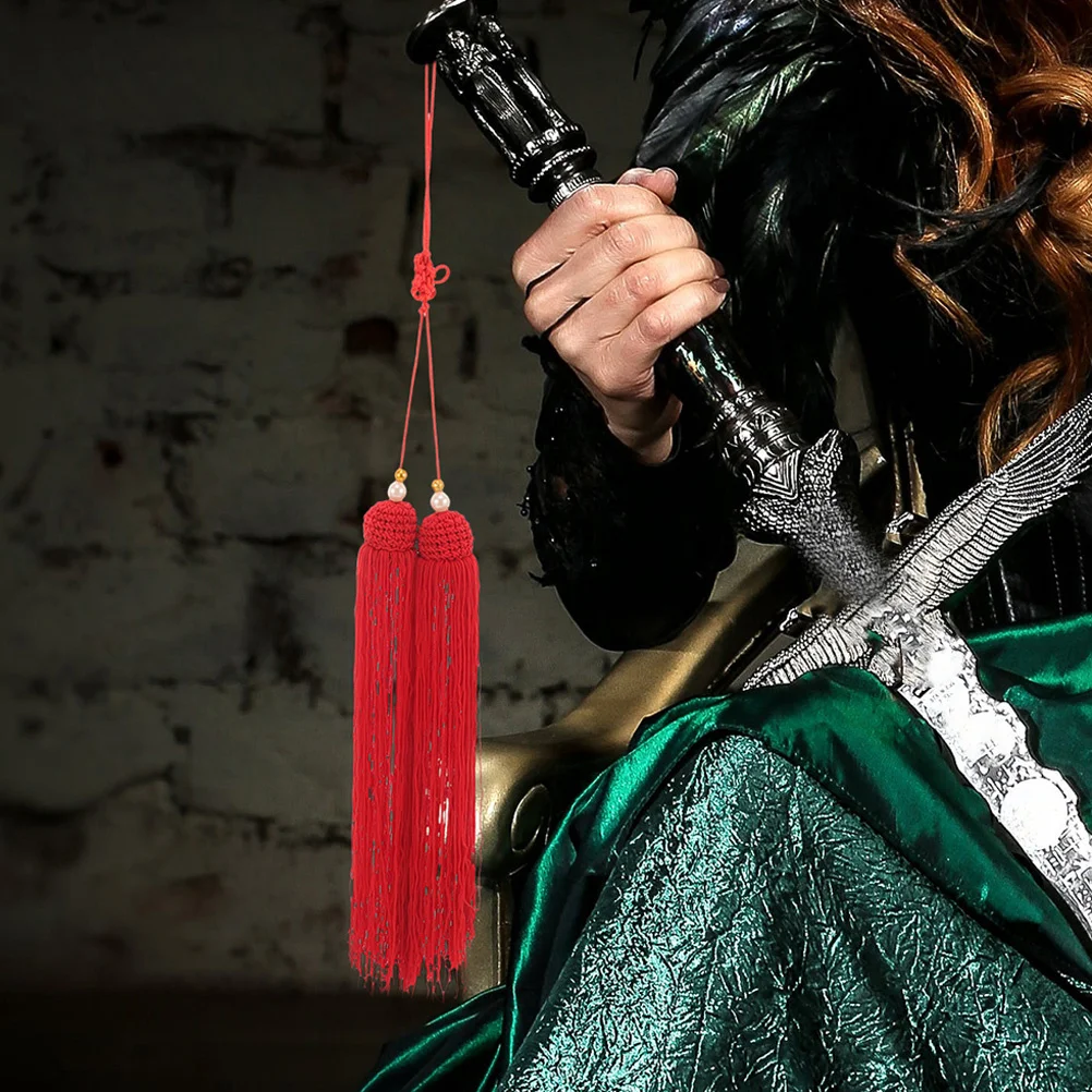 

6Pcs Hanging Tassel for Chinese Sword Dynamic Bright Tassel Pendant Martial Arts Sword Accessory for Practice and Performance