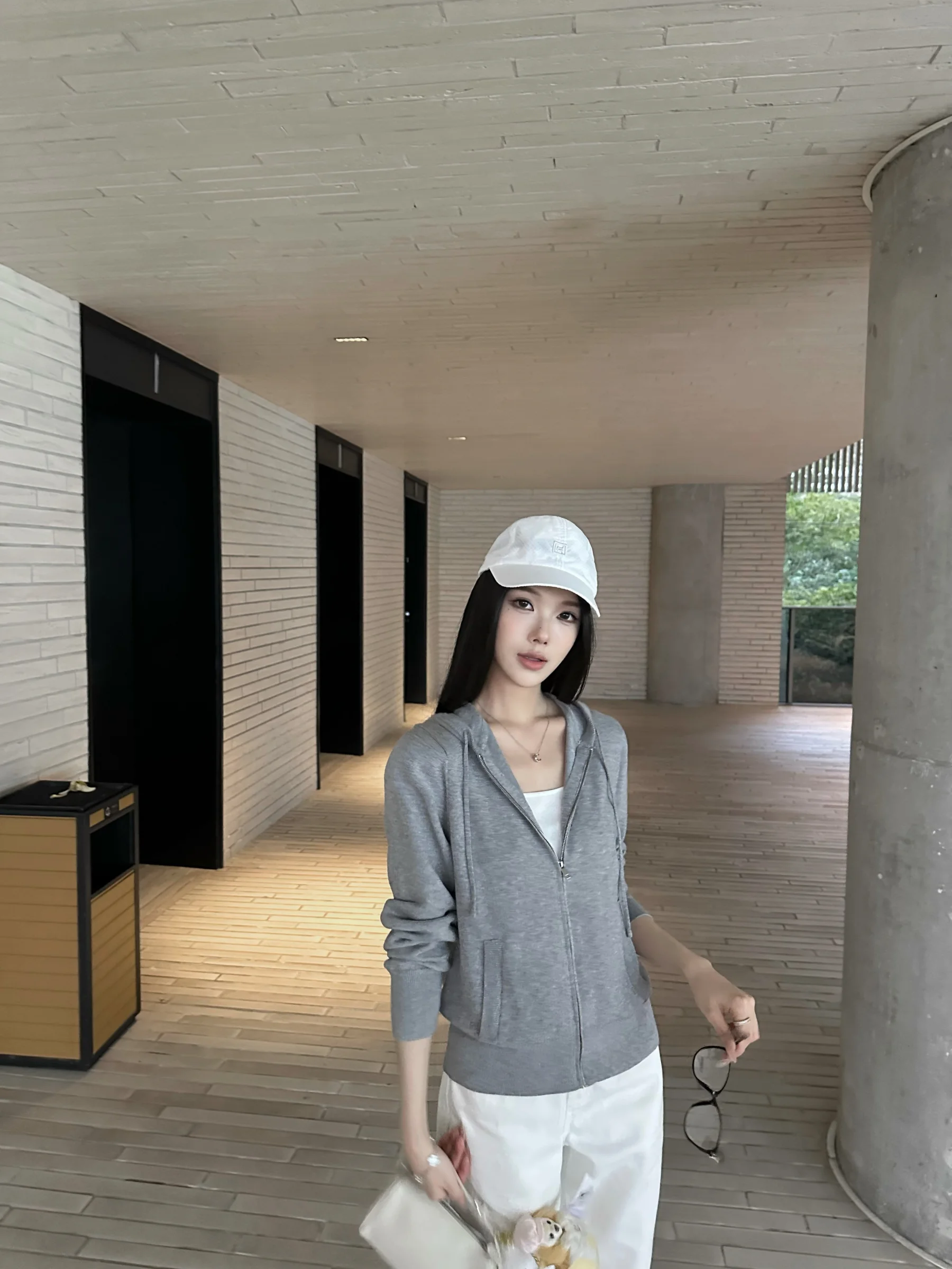 

5werkwen Lazy Knitted Woolen Hoodie Zipper Open Cardigan Comfortable Series Long Sve Women's Commute Sle Regular Fit Swe...