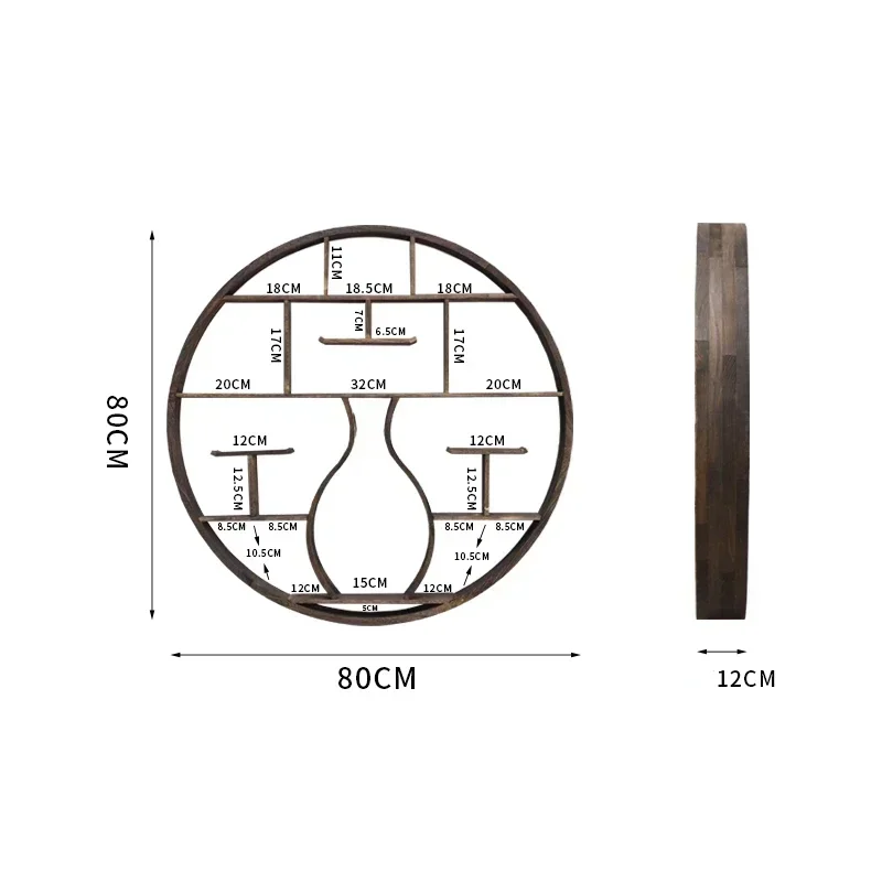 Imagem -06 - Prateleira de Madeira Maciça Tradicional Display Rack para Sala de Chá Armazenamento Organizador Pendurado Armário