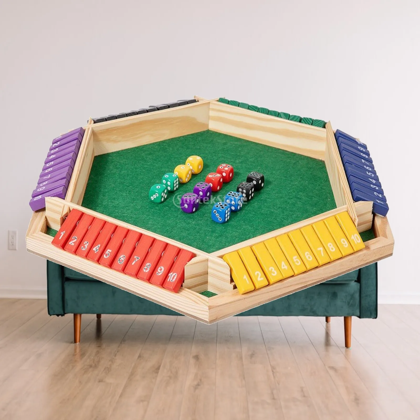 Shut the Box Game Traditional Wooden Flip Tile Game Family Compact for Children, Party Nights, Classroom
