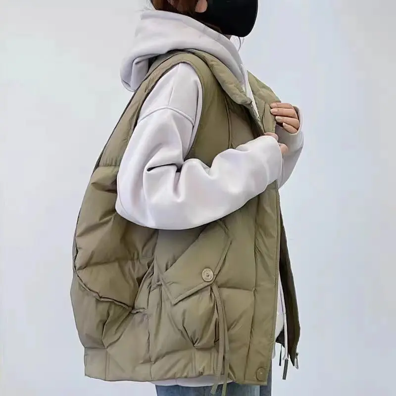 

Vests Waistcoats Thick Womens Woman Winter Down Quilted Thickened Officewear Anti-Freezing Warm Cozy Sleeveless Breathable Slim