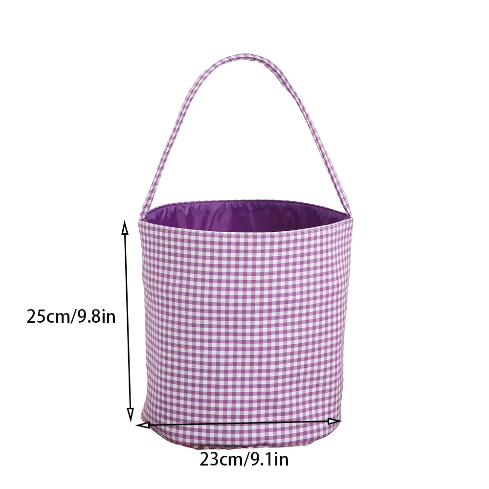 Plaid Halloween Baskets Trick Or Treat Bags For Kids Candy Gift Bucket Tote Bag Party Decoration Supplies