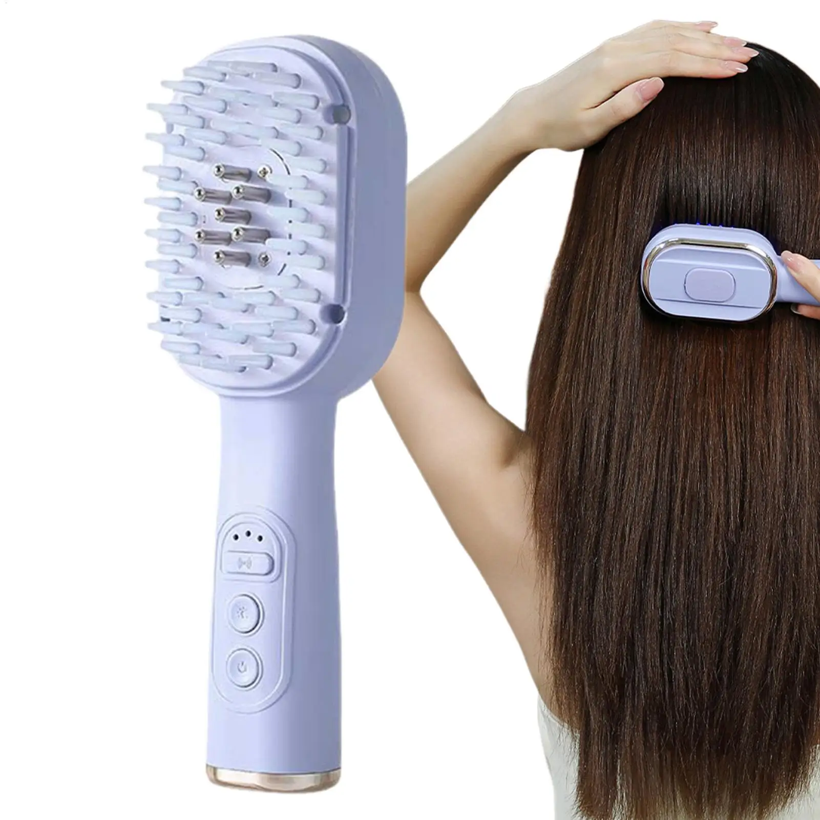 Red Light Electric Hair Growth Brush Scalp Massager Device for Women Care Loss Thinning Prevention Travel Home Spa Salon Shower