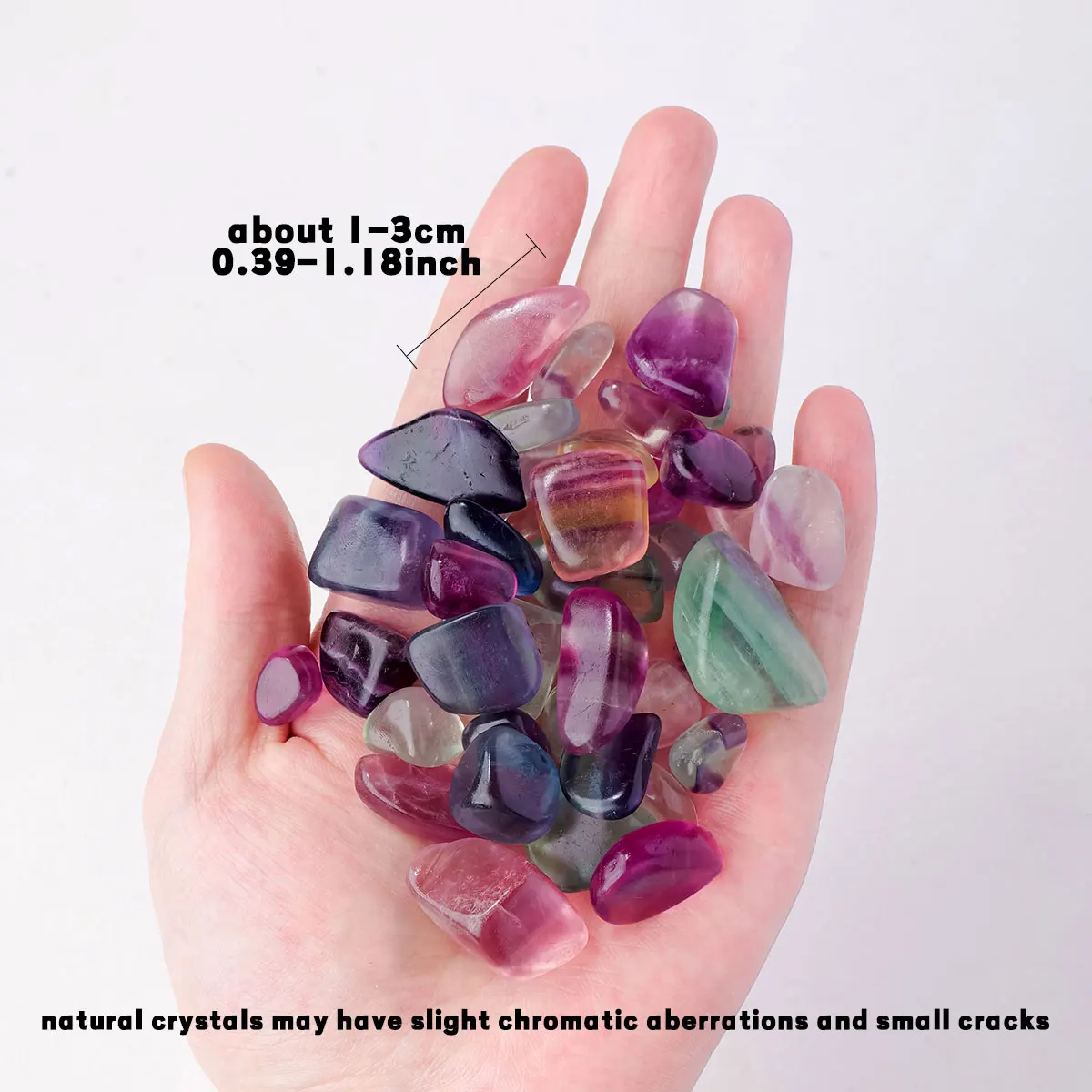 100g/bag Natural crystal rainbow fluorite Rolling Stones, figure-following aroma diffuser, stone fish tank landscape decoration