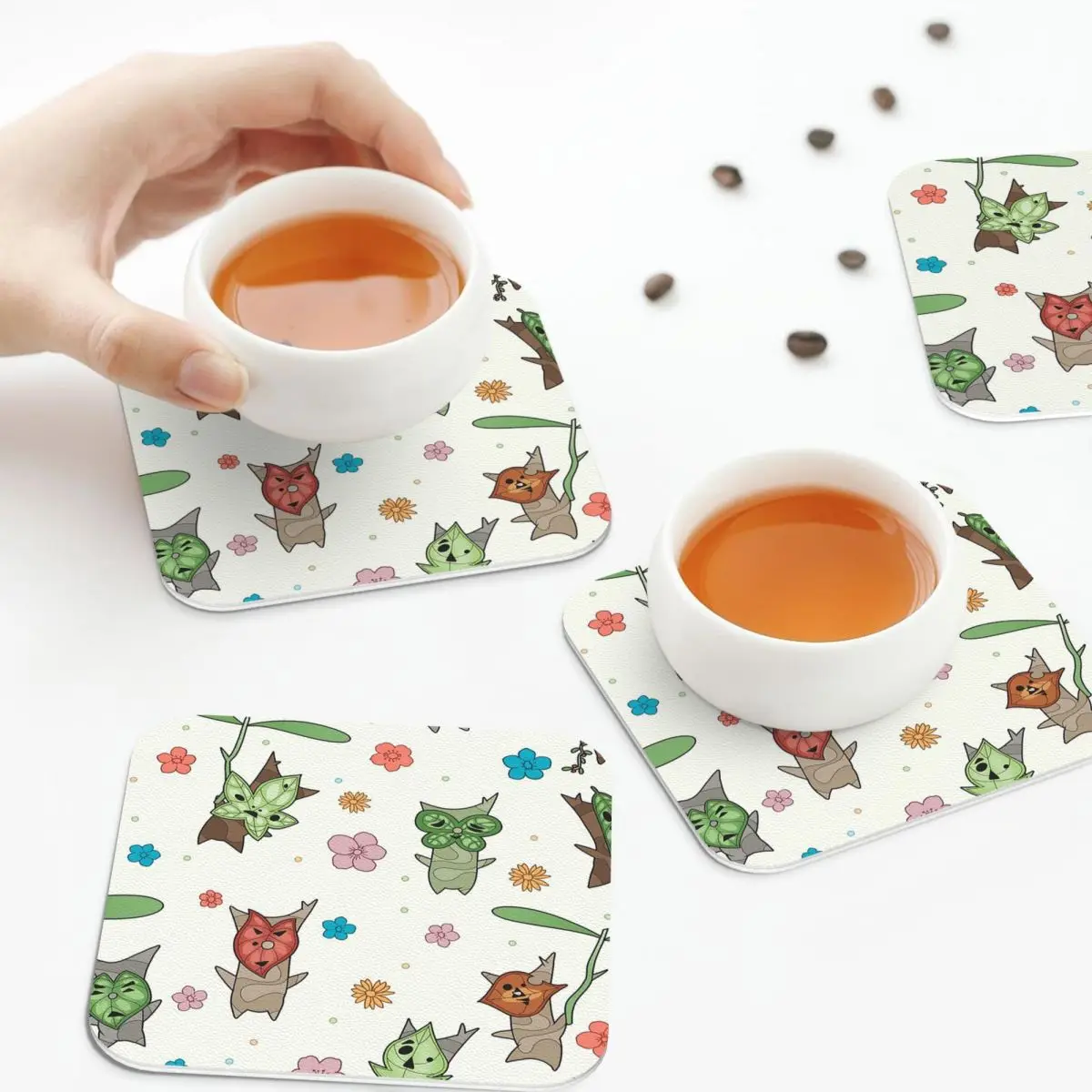 

Подставки с узором Korok, кухонные салфетки, нескользящие изоляционные коврики для чашек, кофейные коврики для декора, домашняя посуда, подушечки, набор из 4 шт.