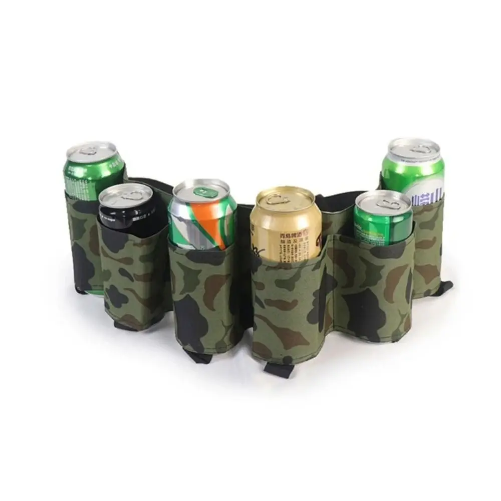 

6 Pockets Beer Storage Waist Bag Camouflage 6 Cans Beverage Storage Fannypack Lightweight Portable Beer Belt Holder Waist Pack