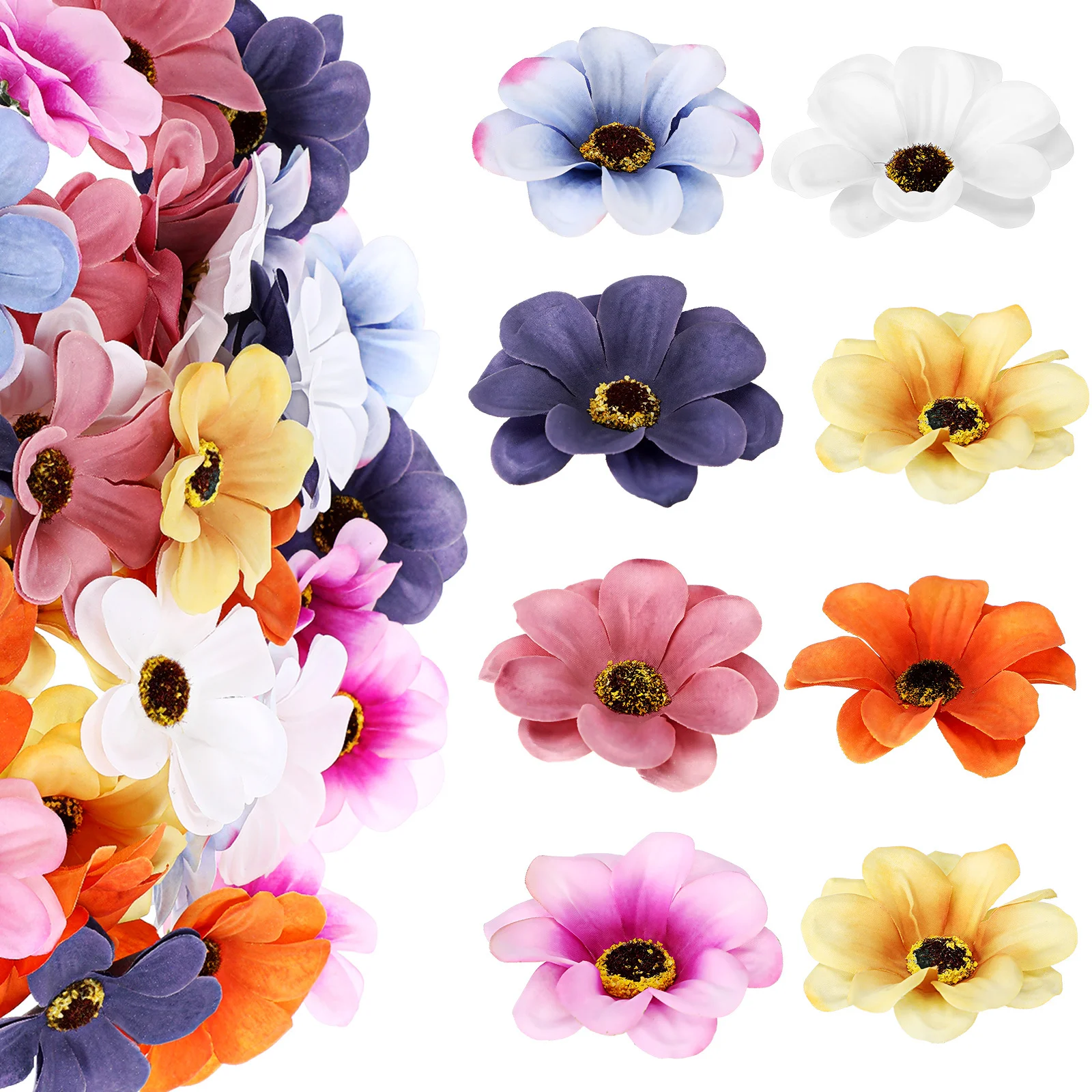 

40Pcs Small Fabric Flowers for Crafts Easy to Use Applique Flowers for Sewing Projects Wedding Party Decoration