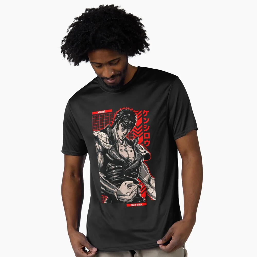 

0322 Hokuto No Ken Kenshiro graphic tee Manga Fist of the North Star Anime T shirt Large size Tops 100% cotton print Y2K Clothes