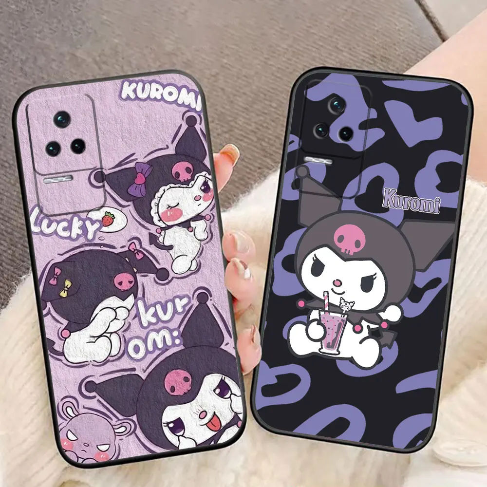 Funda de silicona para teléfono móvil, carcasa bonita de gato Kawaii Kuromi para Redmi K60 K40 Gaming K30 13C 12C 12 10 10C 9T 9C 9A 9 8 7 A1 A2