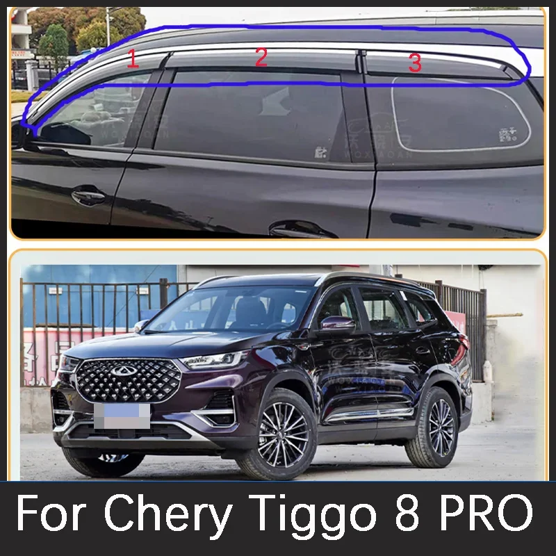 Für chery tiggo 8 pro 2006-2014 Version Fensterglas Deflektor Original Fenster wasserdichte Platte