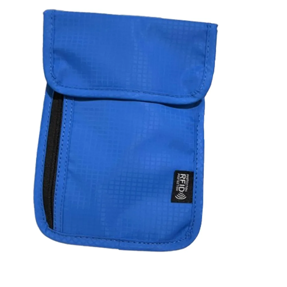 

Anti-Theft RFID Passport Bag Neck Hanging Multi-Pockets Neck Wallet Multifunction Storage Organizer Document Credit Case