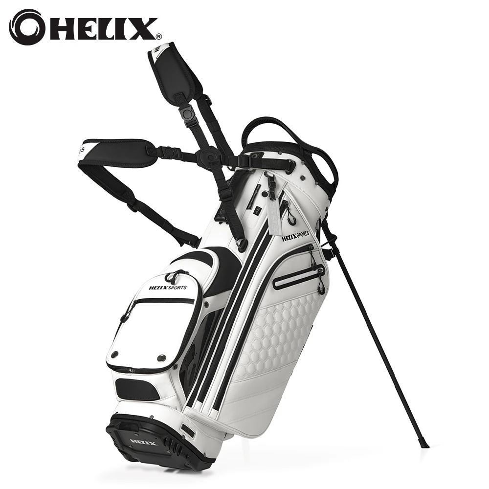 

HELIX Lightweight 14 Way Full Length Dividers Leather Golf Stand Bag Easy to Clean Golf Bag