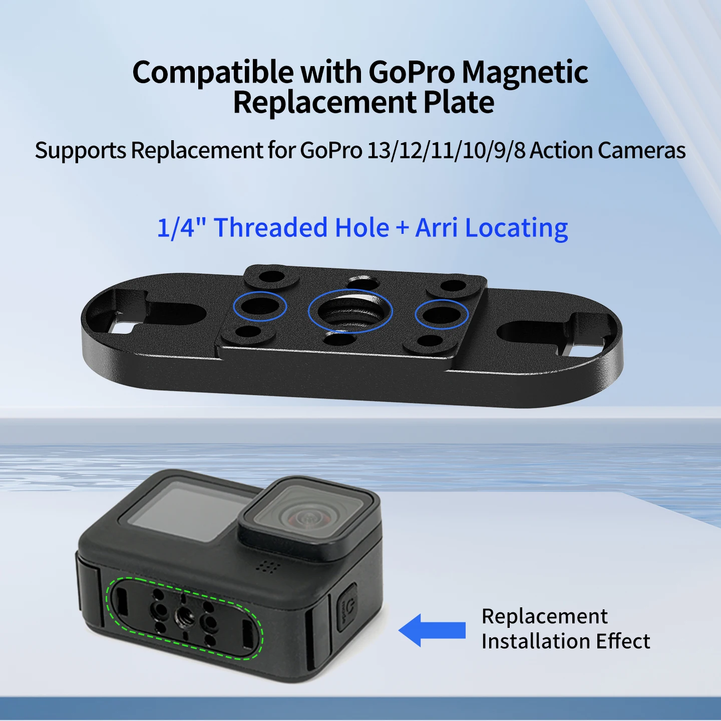 Aluminium-Magnet-Adapter mit Schnellverschluss für GoPro Hero 8-13 360° Dämpfungsrotation Doppelschnalle 1/4" Schraubkamerahalterung – Detail 5