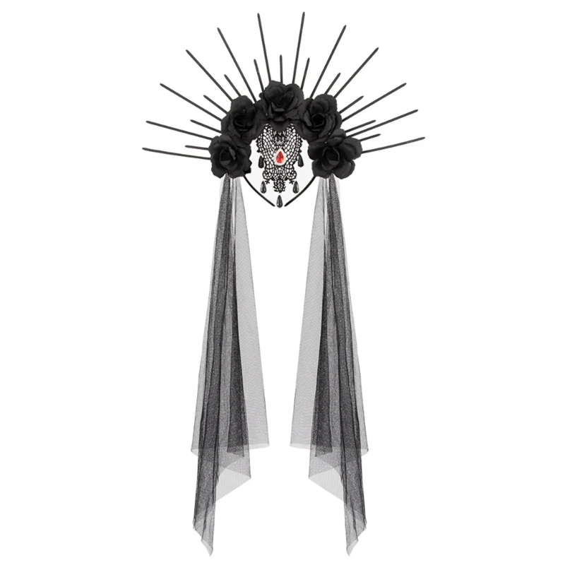 

Punk Spiked Queen Headpiece for Masquerades Party Halloween Party Headband 6XDA