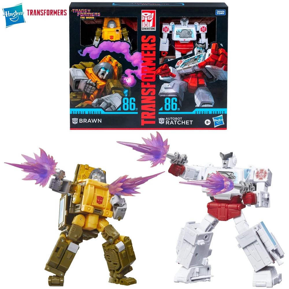 [En stock] Hasbro Transformers Studio Series The Movie SS86 Brawn & Ratchet, paquete de 2, modelo de Robot de acción, figuras de juguete ornamentales