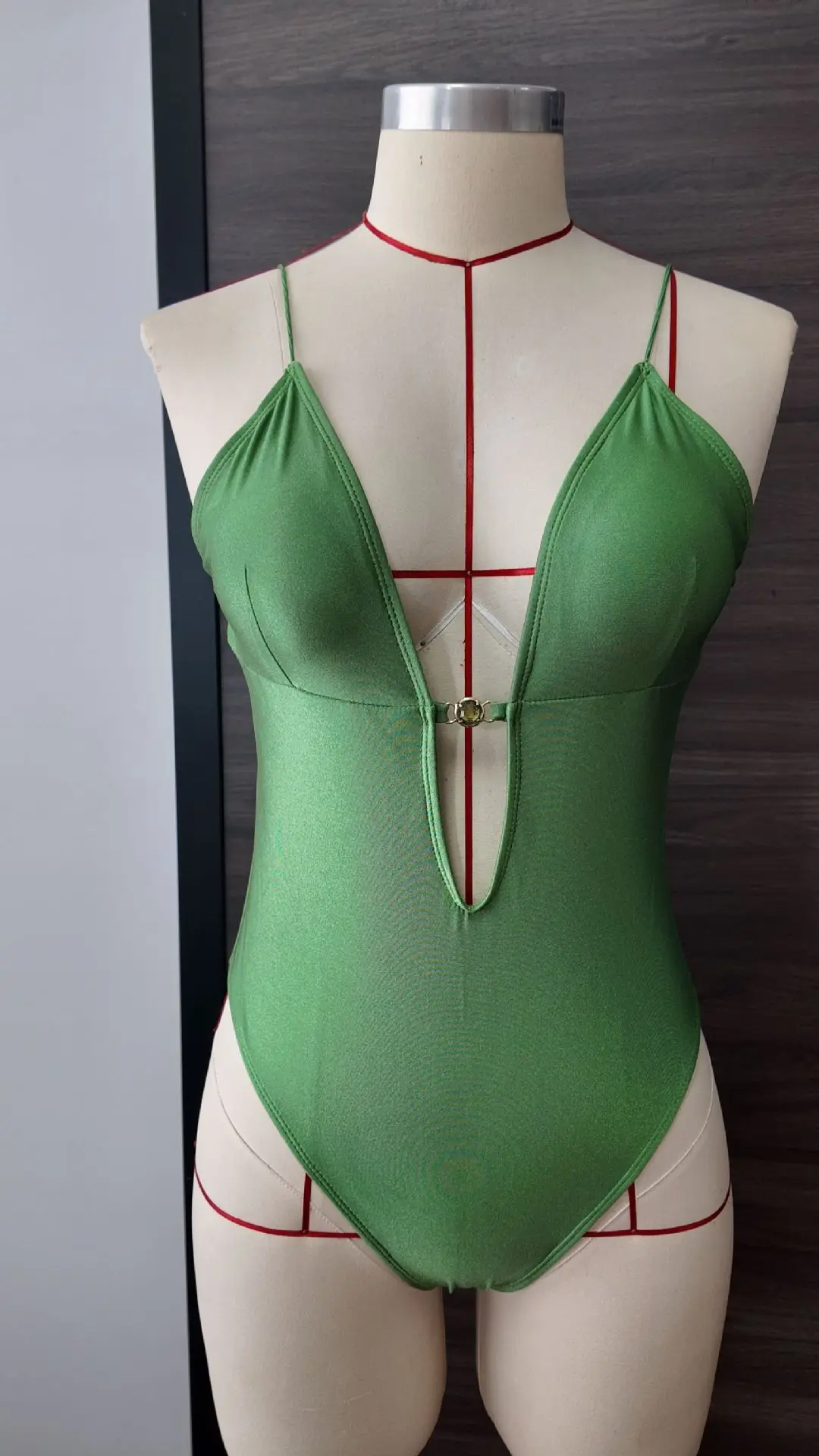 

Women's Solid color Long Sleeve Bodysuit Stylish Solid Color Slim Fit Square Neck Romper for Swimming Suits