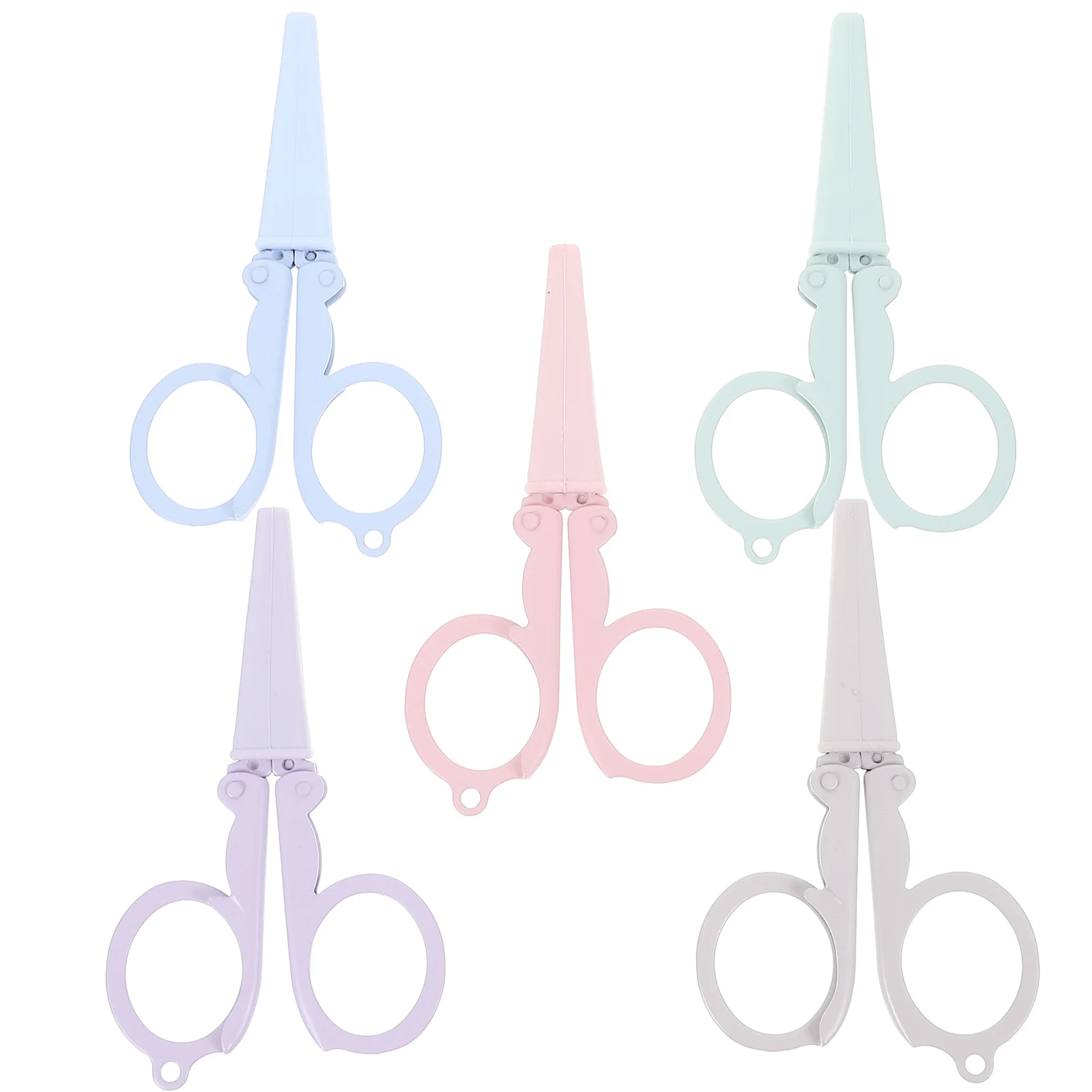 5Pcs Mini Scissors Lightweight Folding Scissors for Home Office Classroom Portable Small Cutting Tools Stainless Steel Thread