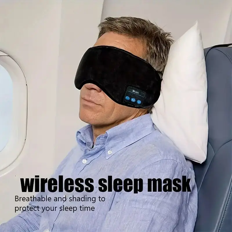 Smart Eye Mask Patch And Bluetooth Wireless Headphone 3D Sleep Mask Aid And Light-blocking Eye Cover